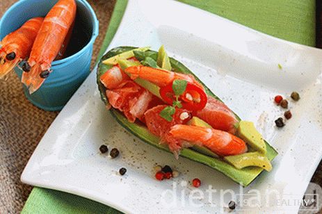 Салат с грейпфрутом и krevety