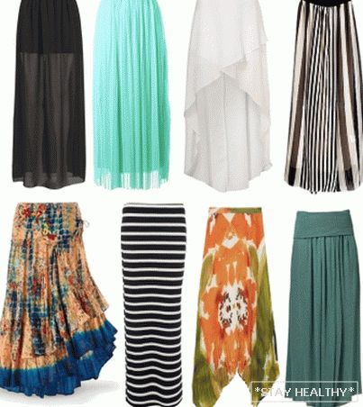 Длинные летние юбки. Модели и stylů длинных летних юбок